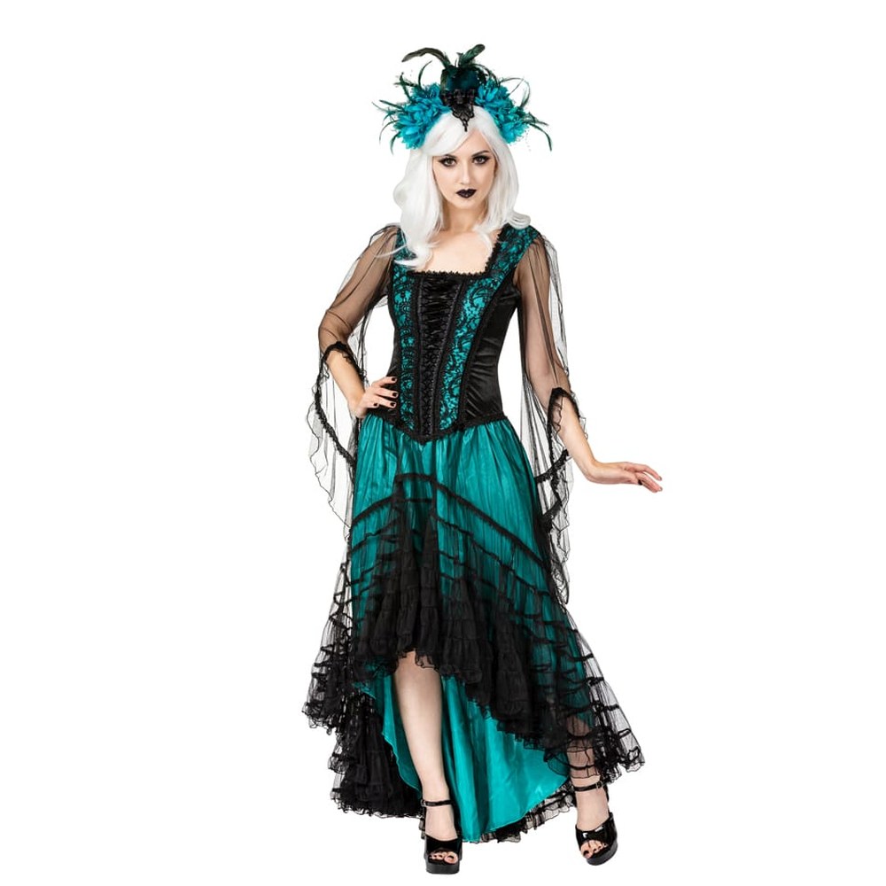 Sinister - 1275 Lange jurk - Zwart/Blauw